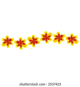 line of flowers or microorganisms