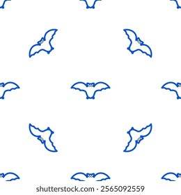 Line Flying bat icon isolated seamless pattern on white background. Colorful outline concept. Vector