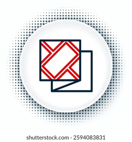 Line Folded map icon isolated on white background. Colorful outline concept. Vector