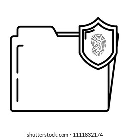 line folder file with tactile fingerprint inside shield