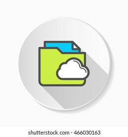Line folder sync  icon, Vector flat long shadow design. EPS10