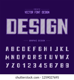 Line font and alphabet vector, Bold typeface and number design, Graphic text on background