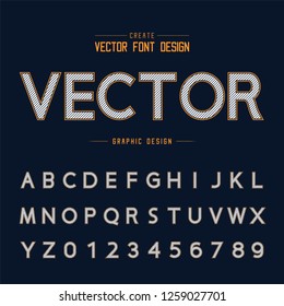 Line font and alphabet vector, Design typeface and number, Graphic text on background