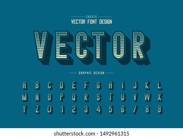 Line font and alphabet vector, Digital letter typeface and number design, Graphic text on background