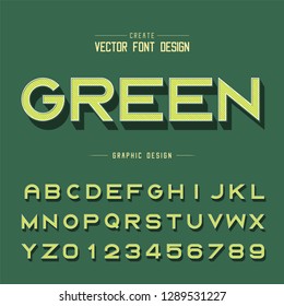 Line font and alphabet vector, Shadow Bold typeface letter and number design, Graphic text on background
