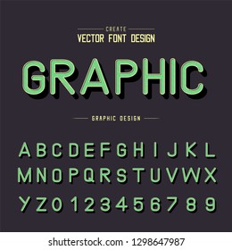 Line Font and alphabet vector, Shadow Typeface letter and number design, Graphic text on background