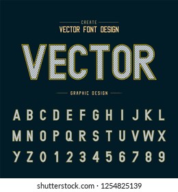 Line font and alphabet vector, Style typeface letter and number design, graphic text on background