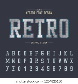 Line font and alphabet vector, Typeface and number design, Graphic text on background