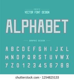 Line font and alphabet vector, Typeface and letter number design, Graphic text on background