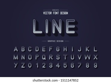 Line font and alphabet vector, typeface letter and number design, Graphic text on background
