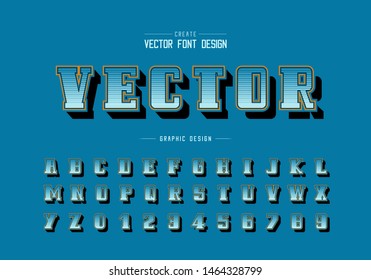 Line font and bold alphabet vector, Digital script and number design, Graphic text on background