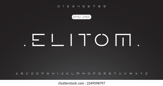 Line Font. Modern abstract digital tech font. Logo creative font, type, technology, movie, digital, music, movie. Fonts and illustration in vector format.