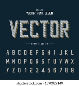 Line Font Shadow and alphabet vector, Modern Typeface and letter number design on background