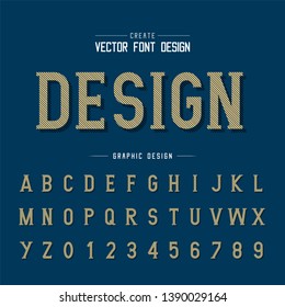 Line Font Shadow and alphabet vector, Writing style typeface letter and number design on background