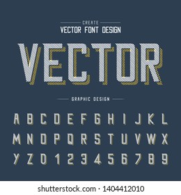 Line Font shadow and Graphic alphabet vector, Modern Typeface and letter number text design