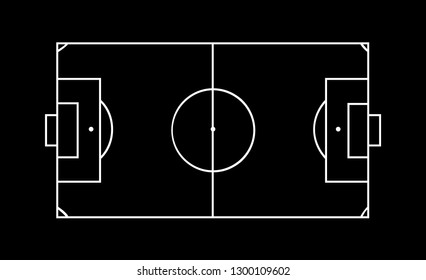 Line of football field or soccer field background. Vector transparent object 10 eps.