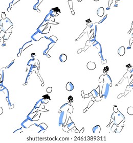 Linie Fußball-Spieler-Muster, Vektorillustration