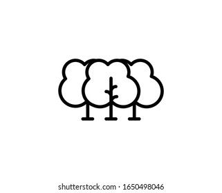 Line Forest icon isolated on white background. Outline symbol for website design, mobile application, ui. Forest pictogram. Vector illustration, editorial stroke. Eps10