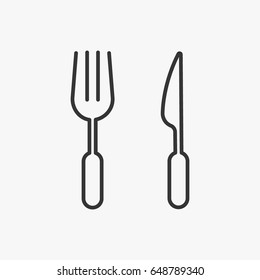 Line fork and knife icon 