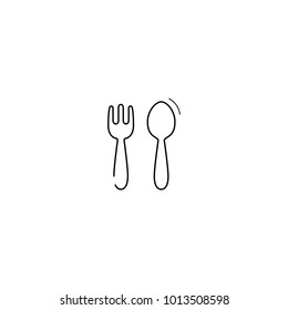 Line Fork and spoon Icon