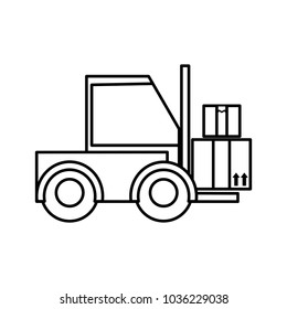 line forklift transport with boxes package service