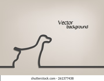 line in the form dog. flat design . vector background