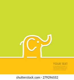 Line in the form of an elephant with space for text, vector