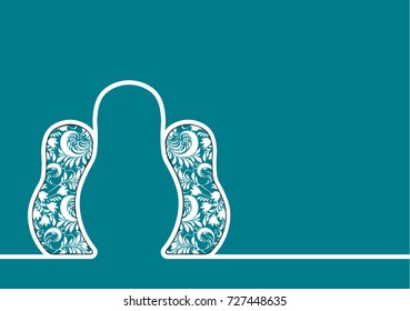 Line in the form of Russian nesting dolls