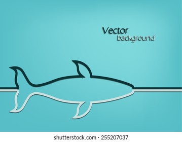 line in the form of a whale . flat design. vector background 