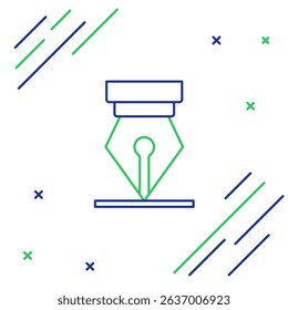 Line Fountain pen nib icon isolated on white background. Pen tool sign. Colorful outline concept. Vector