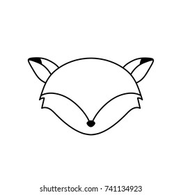 line fox head wild cute animal
