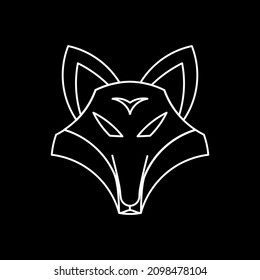 Line fox logo design symbol