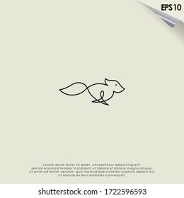 Plantilla de vector de diseño del logotipo de Fox de línea