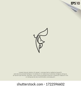 Plantilla de vector de diseño del logotipo de Fox de línea