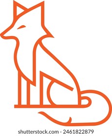 Line Fox Logo Icon Vector