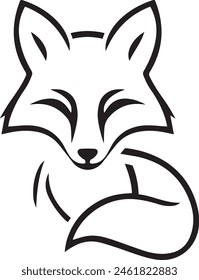 Línea Fox Logo Icon Vector