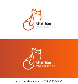 The line fox logo template.