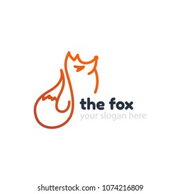 Line fox logo template