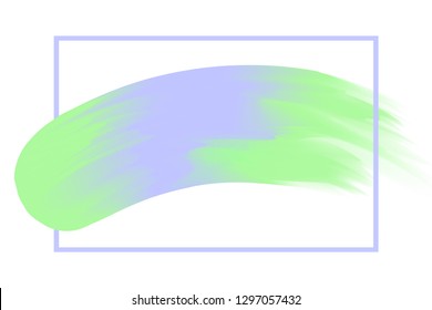 line frame and brush painted purple and green watercolor background pastel soft, art paint brush texture purple acrylic stroke square frame, water color frame for headline logo sale banner fashionable