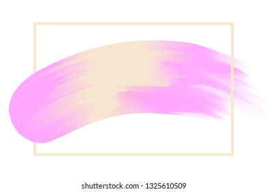 line frame and brush painted purple and yellow watercolor background pastel soft, art paint brush texture purple acrylic stroke square frame, water color frame of headline logo sale banner fashionable