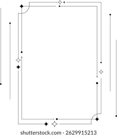 Line frame has a sparkling light symbol on the frame.