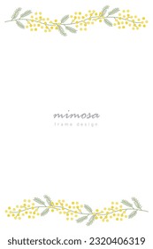 Line frame of mimosa vector illustration