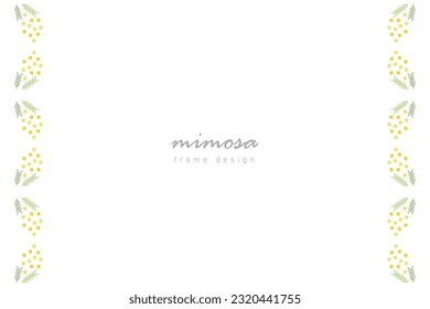 Marco de línea de ilustración vectorial mimosa