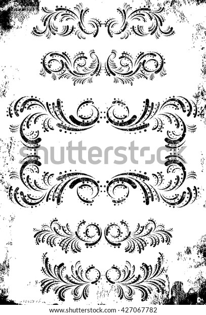 Line and Frame\
ornaments\
Textured Ornate frames, decorative ornaments, flourish\
and scroll elements