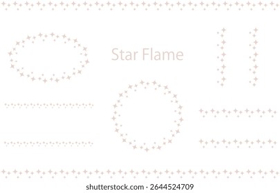 Line and frame set featuring star motifs in calm, muted colors.Designed with subtle tones for easy use as decorative accents.