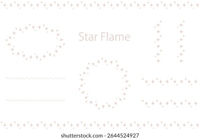 Line and frame set featuring star motifs in calm, muted colors.Designed with subtle tones for easy use as decorative accents.