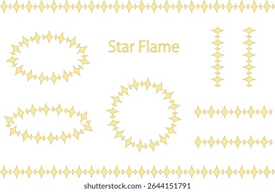 Line and frame set with star motif.