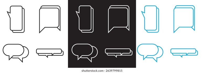 Line frame text speech bubble .  Line balloon frame design talk speech bubble frame. Comic japan style design conversation text dialog balloon. Vector illustration. EPS 10