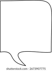 Line frame text speech bubble set. Line balloon design talk speech bubble frame. Text dialog balloon, simple doodle thinking cloud. Vector illustration