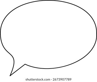 Line frame text speech bubble set. Line balloon design talk speech bubble frame. Text dialog balloon, simple doodle thinking cloud. Vector illustration